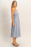 Hamptons Stripe Midi Dress- Navy