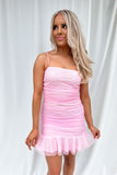 Penelope Pink Mesh Mini Dress