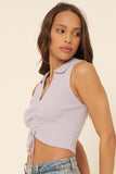 Norman Lavender Ruched Sweater Tank