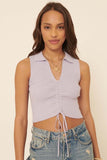 Norman Lavender Ruched Sweater Tank