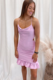 Milana Orchid Ruched Dress- FINAL SALE