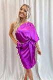 Natalie One Shoulder Dress Purple- FINAL SALE