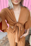 Mumu Toffee Tied Front Top