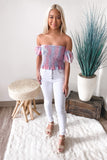 Tie Dye Smocked Top