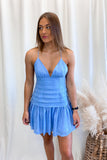 Delanie Sky Blue Linen Dress