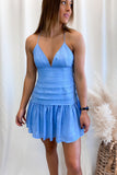 Delanie Sky Blue Linen Dress