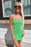 Bright Green Textured Mini Dress