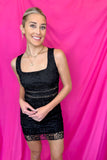 Hannah Lace Square Neck Dress Black- FINAL SALE
