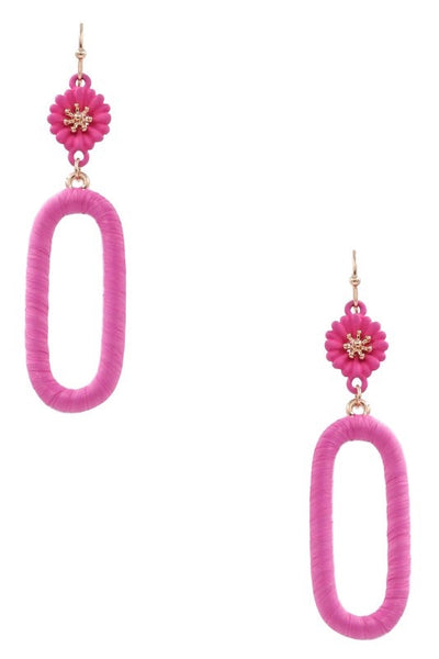 Flora hot pink earring